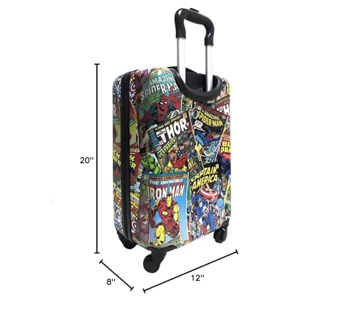 Fast Forward Marvel Comic Heroes Hard-Sided Tween Spinner Luggage, 20 Inches Carry-On Travel Trolley Marvel Suitcase for Kids