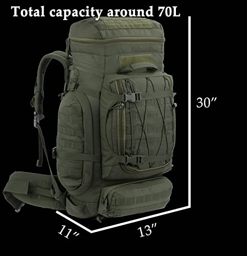 XMILPAX Large Internal Frame Backpack Tactical MOLLE Pack for Camping Backpacking Hunting Bushcraft Adventure 70L…