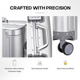 YYW All aluminum-magnesium Carry-On Luggage 20 Inch,Airline Approved Lightweight Suitcase with TSA Lock and Silent Wheels,Suitable for business travel (Silver, 20in)