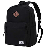 VX VONXURY Lightweight School Backpack for Men Women, Classic Basic Kids Backpack Bookbag, Black Backpack for College Travel Work