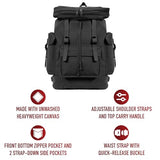 Black European Rucksack 20" x 13" x 7and half