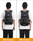 NOOLA Hydration Hiking Backpack with 3L Water Bladder - 25L Water Backpack for Cycling, Running, Biking - Lightweight Hiking Pack Bag with Rain Cover, Phone Holder and Trekking Pole Holders, Black