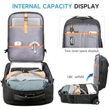 RoyalAnt Large Rolling Backpack for Women&Men, 50L Travel Backpack with Wheels, Wheeled Backpack with USB C Port,TSA Lock Carry On for Travel, College, Teacher
