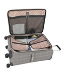 London Fog Brentwood IV 29" Expandable Spinner Softside Suitcase, Rose Charcoal