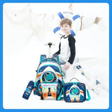 Meetbelify Kids Rolling Backpack with Wheels for Boys Elementary Students Kids Travel Luggage Carry on School Backpack for Boys Ages 6-8