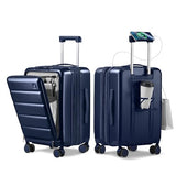 ISLAND ELEPHANT 20IN Expandable Carry On Luggage-Navy Blue