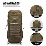 Mardingtop 50L Hiking Survival Backpack,Backpacking Backpack with Rain Cover for Hiking,Backpacking,Rucking,Camping,Survival