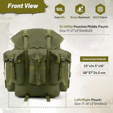 AUMENTAR 50L Military Alice Pack Army Survival Combat ALICE Rucksack Backpack for Men & Women for Camping, Hiking, Emergency Army Green
