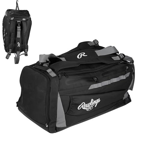 Rawlings | MACH Hyrbid Backpack/Duffle Equipment Bag | Baseball & Softball | Black