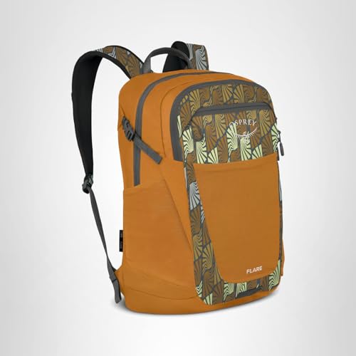 Osprey Flare Commuter Laptop Backpack, Kazuma Print/Toffee Orange