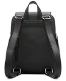 Calvin Klein Reyna Novelty Key Item Flap Backpack, Black/Silver Combo, One Size