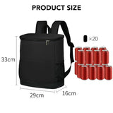iyarkai Insulated Cooler Backpack, Backpack Cooler, 20 Can Backpack Cooler Leak Proof, Insulated Soft Cooler Bag, Lightweight, Cold-Weather Duffel Bag for Beach, Camping, Outdoor Activities, Black