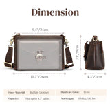 S-ZONE Genuine Leather Crossbody Bags for Women Trendy RFID Blocking Shoulder Bag Purse Handbag with Zipper Pocket - Dark Brown