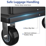 Luggage Cart,Heavy-Duty Steel Luggage Trolley with 360°Silent Wheels,1100LBS Load Hand Truck,Anti-Collision Strip for Hotel Bellman,Airport & Resort Use,Smooth-Rolling Platform Dolly