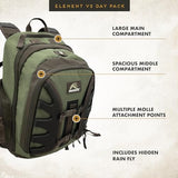 Insights Hunting by frogg toggs- The V2 Element, Heavy Duty 1,831 Cubic Inch Hiking Fishing Camping Hunting Backpack, Solid Elements Forest Green