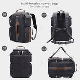 WITZMAN Travel Backpack for Men Canvas Convertible Bag Fits 17 Inch Laptop