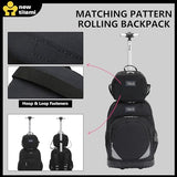 NEW TILAMI 18 Inch Rolling Backpack for Kids, Boys Wheeled Laptop Rolling Backpack for Girls Travel School Student Trip Using, Black