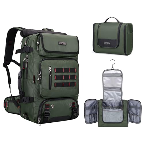 WITZMAN Convertible Travel Backpack for Men - Airline Approved, Nylon Duffle Backpack with Multi-organization, Hanging Toiletry Bag