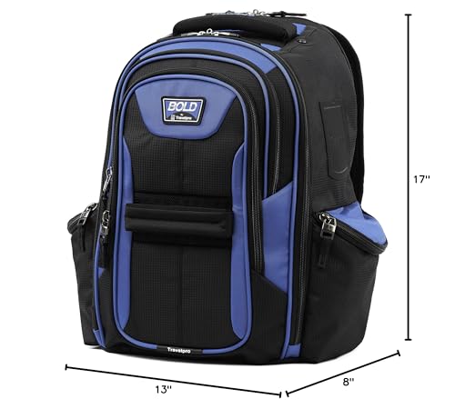 Travelpro Bold Lightweight Rugged Backpack, Fits up to 15.6 inch laptop and tablet sleeve, Blue/Black