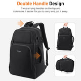 Oumurs Motorcycle Helmet Backpack for Long Travel with 30-40L Expandable Large Capacity Laptop Backpack Water-resistant Black 600D Polyester