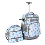 Tilami Rolling Backpack 19 inch with Lunchbox Wheeled Laptop Backpack, Turtle Blue