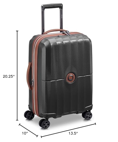 DELSEY PARIS Carrousel Hardside Expandable Luggage with Spinner Wheels, Black, Carry-on 21 Inch
