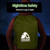 Unigear Backpack Rain Cover Waterproof Rating 5000mm Ultraportable and Durable with 2 Anti-Slip Buckle Strap, Integrated Carry Pouch Design (Green, X-Large)