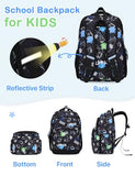 VASCHY Kids Backpack 16" (17.5L) Water-Resistant School Backpack for Boys–Elementary & Primary School Bookbag, Lightweight with Multiple Pockets Black & White Racer