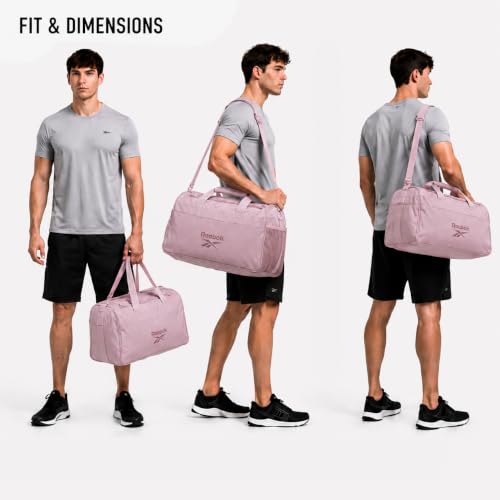 Reebok Compact Carry On Gym Duffle Bag for Women & Men, Adjustable Strap