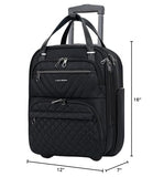KROSER Carry On Underseat Multi-functional, 16-inch Underseater Lightweight Overnight Suitcase for Men Women, Black