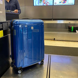 World Traveler Contour 28-Inch Polycarbonate Hardside Expandable Spinner Checked Luggage with TSA Lock - Blue