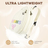 Ohlukies Tennis Bags for Women, Waterproof Crossbody Sling Pickleball backpack,Tennis Racket Bag,Ideal Gift for Girls Sports Lovers (White)