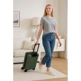 World Traveler Dejuno Abrams 20-Inch Carry-On Lightweight Hardside Spinner Luggage - Olive