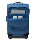 JanSport Good Latitude Carry On Spinner Suitcase - 42L Water Resistant Travel Luggage with 16 Inch Laptop Sleeve - Durable Lightweight Rolling Hardside Softside Carry-on Bag, Elemental Blue