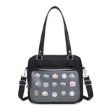 Oxford Ita Bag Crossbody Shoulder Bag Satchel Messenger Backpack Multi-Purpose Pins Display