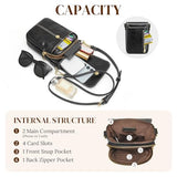 S-ZONE Vegan Leather Small Crossbody Bags for Women Trendy Cell Phone Purses Womens Wallet with Adjustable Strap Card Slots