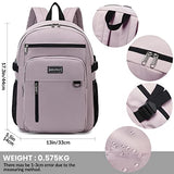 MIRLEWAIY Backpack Casual Laptop Daypack Girls Lightweight School Bookbag Work Bag For Travel High School student water-resistent, Pink Purple