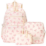 jingyuKJ Coquette Bow Backpack - Cute Kawaii Backpack Set Aesthetic Daypack Coquette Rucksack (A01 Bow Pink)