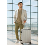 World Traveler Dejuno Beaumont 20-Inch Carry-On Lightweight Hardside Expandable Spinner Luggage - Silver