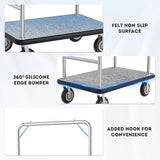 42 * 26IN Hotel Luggage Cart with Top Frame and Hook, 1300 LBS Load Capacity, Platform Truck with Front Frame and 7-inch Rubber Wheels, Ideal for Travel, Resorts, Conference