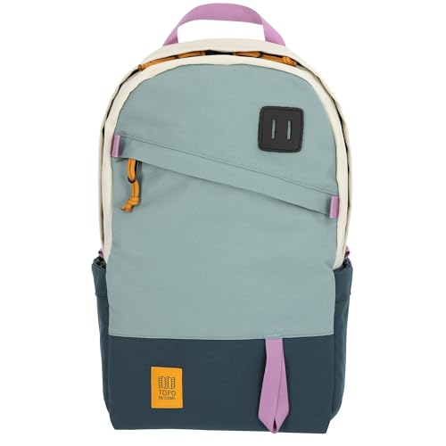 Topo Designs Daypack Classic Backpack – Daily Carry Pack Designed in Denver, Functional Travel Bag, Recycled Nylon, 2 Padded Laptop Sleeves, 21L (Sage/Pond Blue)