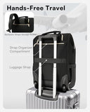 Rolling Backpack for Women, Travel Backpack with Wheels, Vertical Storage Wheeled Laptop Backpack, Overnight Underseat Carry on Luggage for College Business Work, Stylish Rolling Laptop Bag, Black