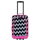 Rockland Fashion Softside Upright Luggage Set, Expandable, Pink Chevron, 2-Piece (14/19)