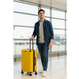World Traveler Dejuno Abrams 24-Inch Lightweight Hardside Spinner Luggage - Yellow