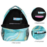 Wamika Turquoise Tie Dye Backpack Green Blue Marble School Backpacks Preschool Book Bag