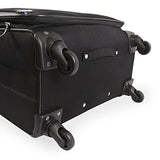 Nautica Seascape Collection 4pc Softside Luggage Set, Black/Blue