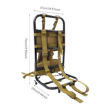 Deroanke Backpack Frame, 132lbs Capacity Aluminum Alloy Hiking/Hunting Pack Frame, External Frame Hiking Backpacks for Mountaineering, Camping (Khaki, 14.57 x 9.84 x 27.56 inch)
