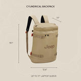 Jeep JS013C Cylindrical Laptop Travel Backpack, Navy