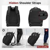 Vessgra Backpack for Men 45L Rolling Backpack, 17.3 Inch Travel Backpack, 4-Wheel Spinner Design Laptop Backpack for Men Work Business,Black (1Pc Black Backpack with 3 Packing Cubes)