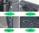 Star-Wind Randoseru Ransel backpack Semi-automatic Lock Japanese school bags for primary school students Leather backpacks for kids boys and girls (Light blue)